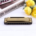 thumbnail image 5 of Professional Harmonica Exquisite Music Instrument for Beginner Students Musicians（Golden）, 5 of 5