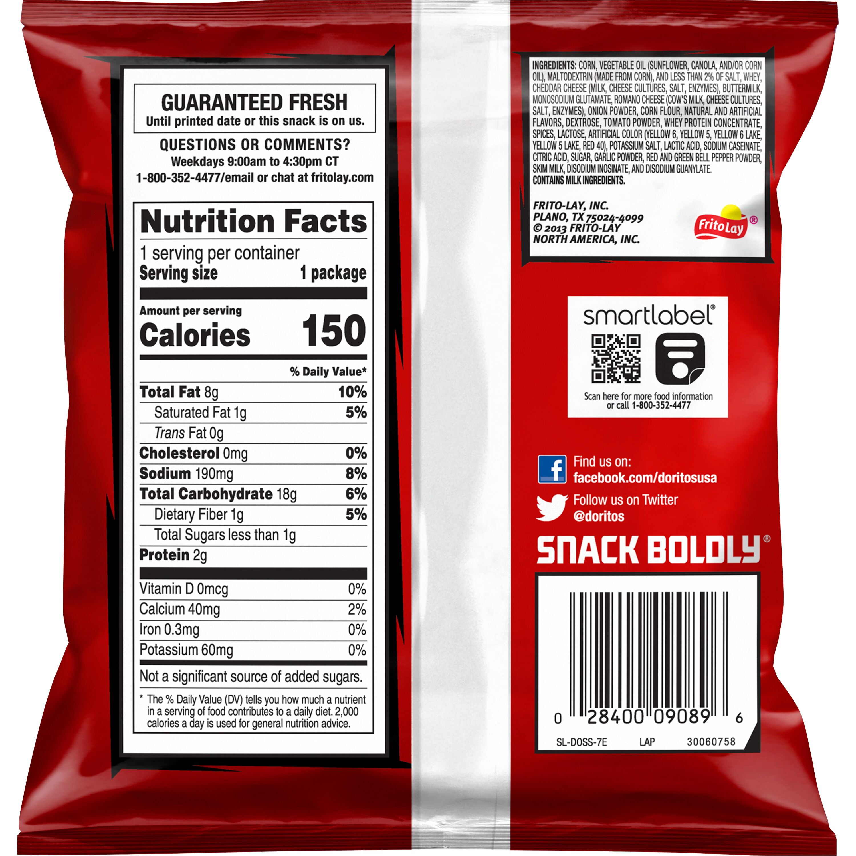 Doritos Nacho Cheese Tortilla Chips 1 oz Bag, 40 Count
