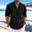 Black, variant on Long Sleeve Linen Shirt for Men Half Button Down Collared Henley Shirts Breathable Casual Summer Fashion Beach Tops Black XXXL