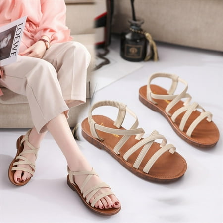 

AOOCHASLIY Independence Day Shoes Flat Shoes Sandals Students Roman Shoes Beach Shoes Women s Shoes