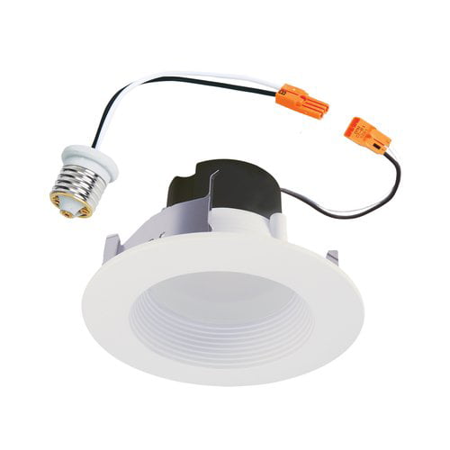 Renewed 3000K Soft White RL560WH6930 and 6 in Matte White Integrated LED Recessed Lighting Retrofit Downlight Trim with 90 CRI HALO RL 5 in 