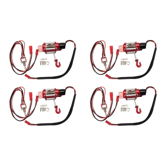 3X RC Car Metal Steel Wired Automatic Simulated Winch for 1/10 RC Crawler Car Axial TRX4 SCX10 90046 D90