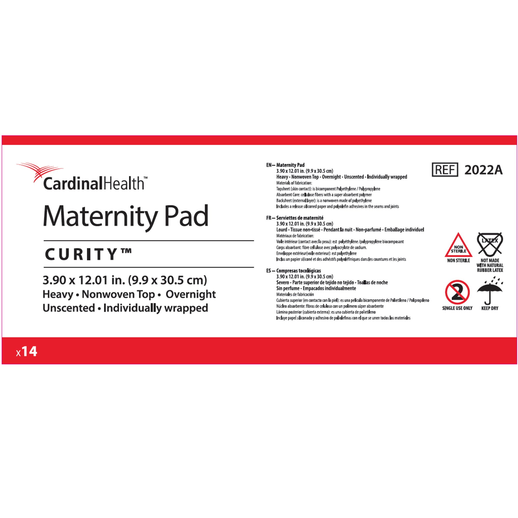Curity OB / Maternity Curity Super Absorbency Pad, 14 Ct, 4 Pack 
