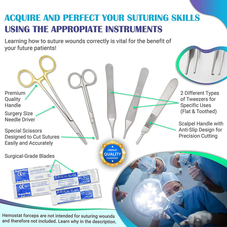 The Apprentice Doctor Right Hand Suture Practice Kit with 1 Year