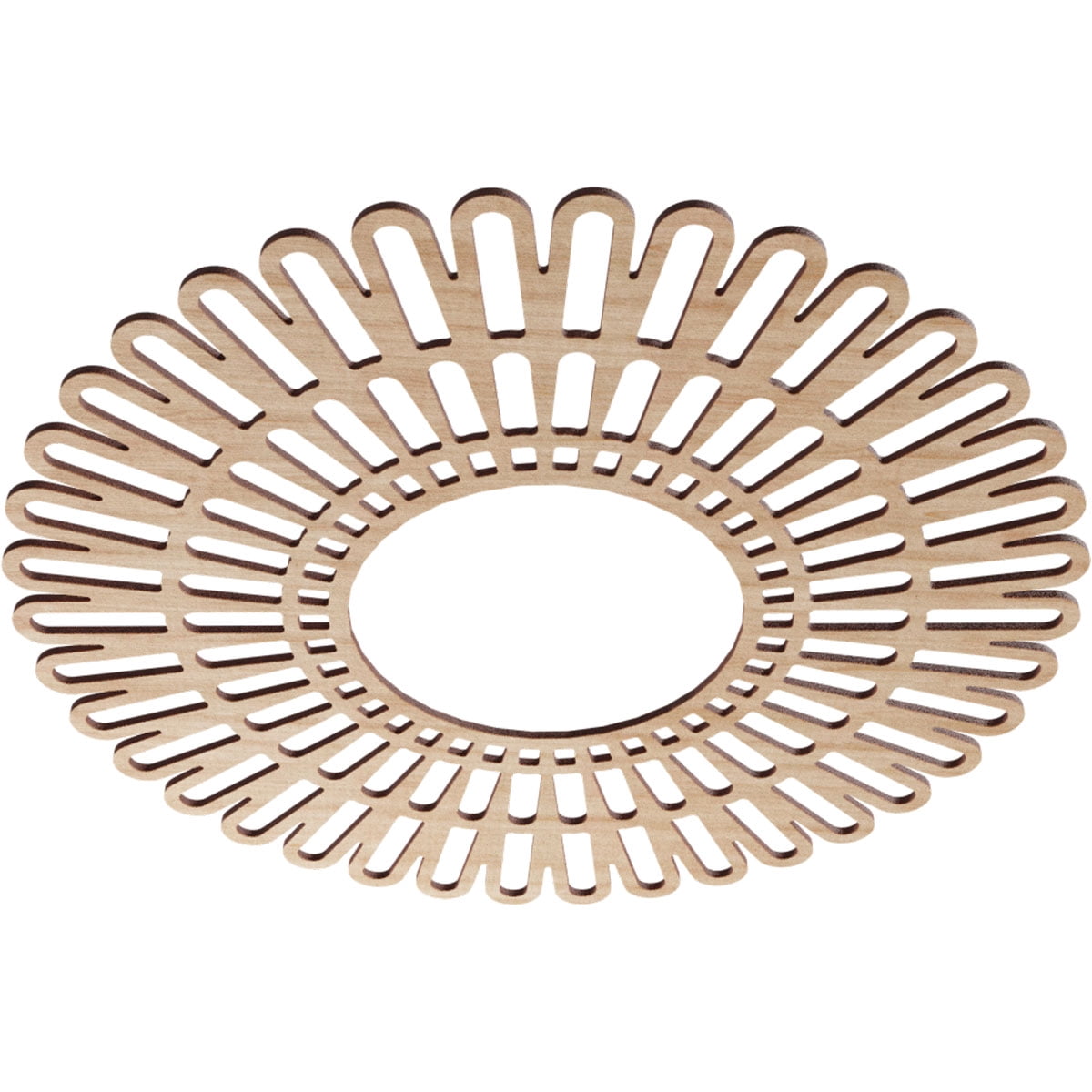 Ekena Millwork 26"OD x 9 5/8"ID x 3/8"T Cornelius Wood Fretwork Pierced Ceiling Medallion, Alder