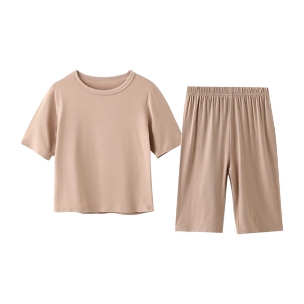 Odeerbi 1-8 Años Niño Niña Conjunto Verano Modal Manga Corta Tops Pantalones Conjunto Dos Piezas Suave