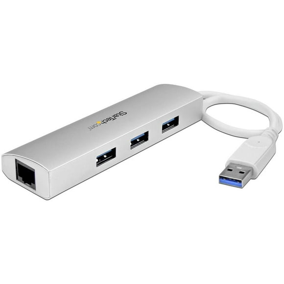 Hub concentrador de 3 puertos USB 3.0 con adaptador de Red Ethernet Startech ST3300G3UA