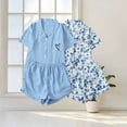 thumbnail image 4 of Tnhcen Women's 2 Piece Summer Cotton Print Pj Set Short Sleeve Button Up Sleepwear Homewear Set S-XL 2PC*2, 4 of 5