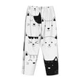 thumbnail image 5 of Sigee Doodle Cute Cat Print Women's Soft Pajama Pants - Breathable and Comfortable Lounge Sleep Bottoms with Elastic Waistband and Pockets-Small, 5 of 9