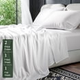 thumbnail image 7 of Sonoro Kate 100% Organic Cooling Bamboo Sheets, King Sheet Set 4-Piece with 16" Deep Pocket, Silky Smooth Luxury Bed Sheets, White, 7 of 7