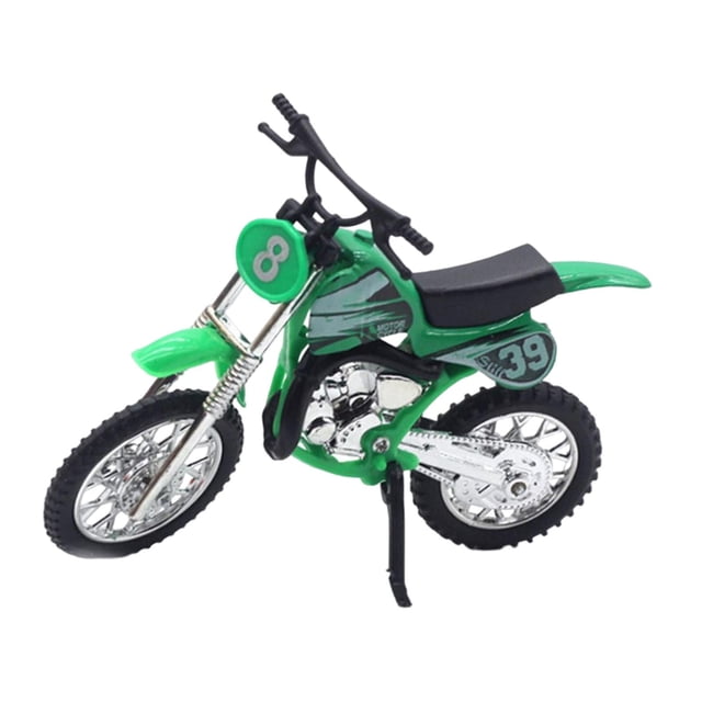 Escultura en Miniatura Coleccionables Modelo Decoraciones para El Hogar Se Puede Girar Diorama Diseño Juguetes Escenas Construcción Modelo de Motocicl Verde