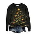 thumbnail image 6 of FDGIU Women's Christmas Graphic Tunic Tops - Soft Long Sleeve Crewneck Blouses with Xmas Tree Prints, Holiday Party Tees, 6 of 6