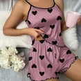 thumbnail image 2 of Yuanlong Womens Pajama Sets Summer Sleeveless Camisole Tops And Shorts Heart Pattern Nightwear Set Relaxed Loungewear Ladies Breathable Sleepwear, 2 of 4
