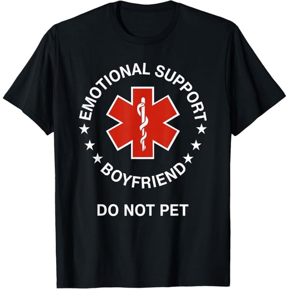 Premium model-Unisex-100% cotton-Emotional Support Boyfriend Do Not Pet Funny Boyfriend T-Shirt