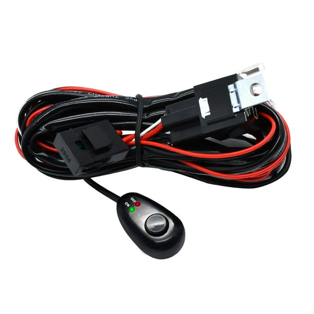 Kit de arnés de cableado de barra de luz LED, 300W, 2 conductores, 16 AWG, arnés de cableado LED universal con interruptor de encendido y apagado de relé de 12 V 40 A para vehículos todoterreno aptos
