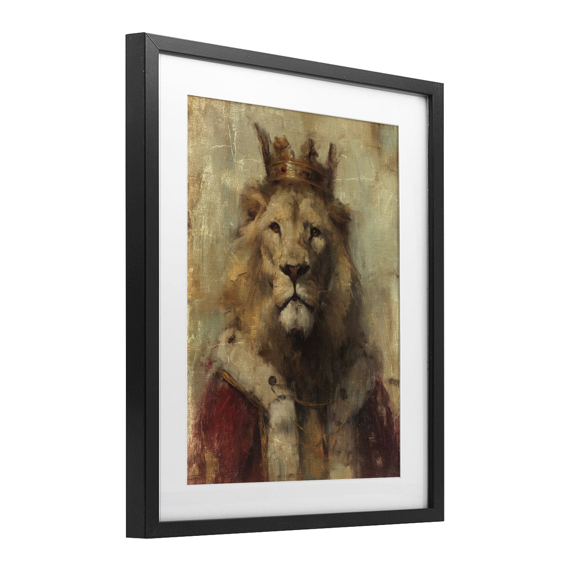 Stupell Industries Regal Lion Sovereign Black Framed Print Under Glass, design by Svetlana Aleynikova