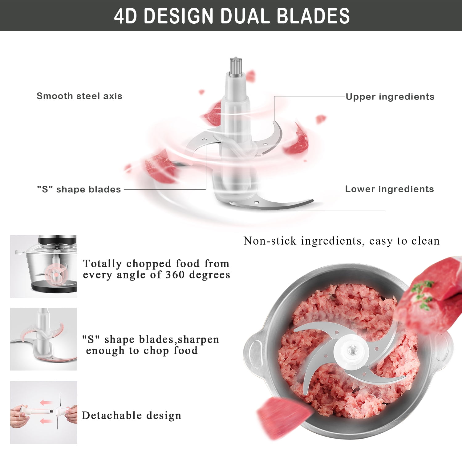 Kepooman Meat Grinders, Meat Grinder for Kitchen, Sausage Maker Stainless Steel Kepooman Meat Grinders, Meat Grinder for Kitchen, Sausage Maker Stainless Steel