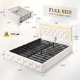 thumbnail image 4 of EnHomee Full Size Bed Frame with 4 Storage Drawers Upholstered Bed with LED & Charge Station,Beige, 4 of 8