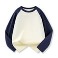 thumbnail image 4 of BOMYJESK Girls Long Sleeve Shirts Size 10-12 Raglan Cute Crewneck Tee Tops Cozy Fall Tee Basic Color Block T Shirts Top Beige 9-10Y, 4 of 5