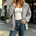 thumbnail image 5 of NominalSnug Zip up Hoodies for Women Full Zip up Long Sleeve Shirts Drawstring Hooded Sweatshirts with Pockets, 5 of 8