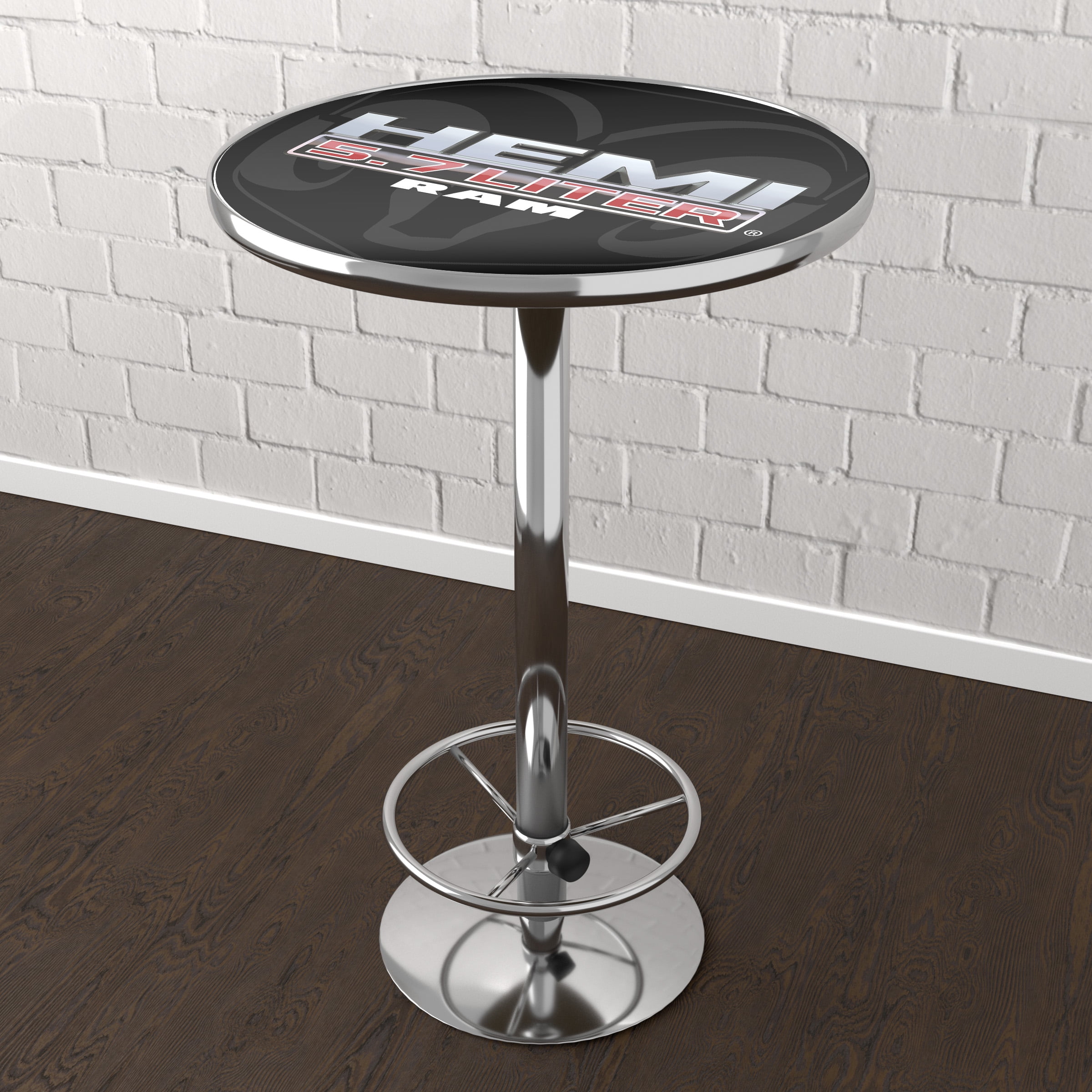 RAM Hemi Bar Table with Adjustable Footrest and Acrylic Top