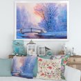 thumbnail image 3 of Designart 'Winter Landscape With A Bridge and A River' Lake House Framed Art Print, 3 of 4