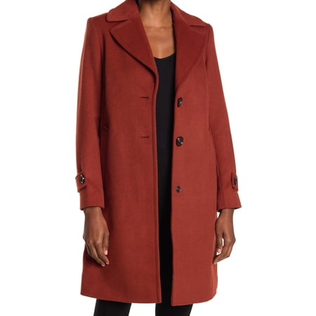 UPC 724432863155 product image for SAM EDELMAN Womens Brown Wool Blend Pocketed Notch Collar Button Close Walker Wi | upcitemdb.com