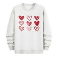 thumbnail image 5 of Men's Crewneck Sweatshirts Hearted Print Long Sleeve Casual Pullover Shirt Hip-Hop Sweater White M, 5 of 6