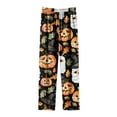 thumbnail image 6 of Halloween Pajamas Women Pants Pumpkin Printed Pajama Pants Black M, 6 of 6
