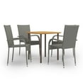 thumbnail image 1 of vidaXL 5 Piece Garden Dining Set Poly Rattan Grey, 1 of 7
