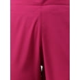 thumbnail image 6 of Janasya Indian Keyhole Neck 3/4 Sleeve Solid Magenta Poly Crepe Kurta With Pant For Women, 6 of 6