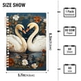 thumbnail image 3 of Swans Flowers Circle Birds Ring Binder Notebook Journey Note Diary College Ruled Spiral Notebook Study Loose Leaf Paper A5 60 Pages, 3 of 8
