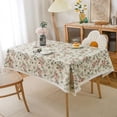 thumbnail image 5 of Mantel rectangular con estampado de flores, bonito mantel de lino y algodón a prueba de polvo para decoración de cocina, comedor, Buffet (150x180cm), 1 ud., 5 of 5