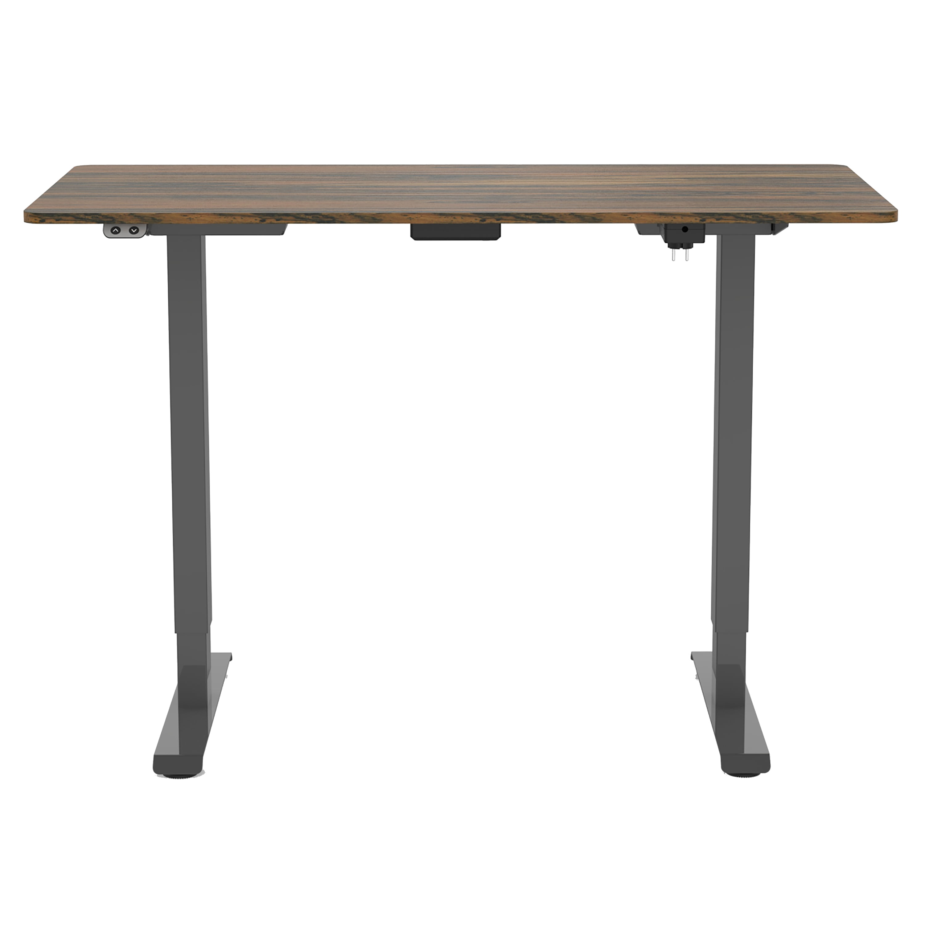Furniture of America Trevo Metal Adjustable Office Desk, Dark Brown