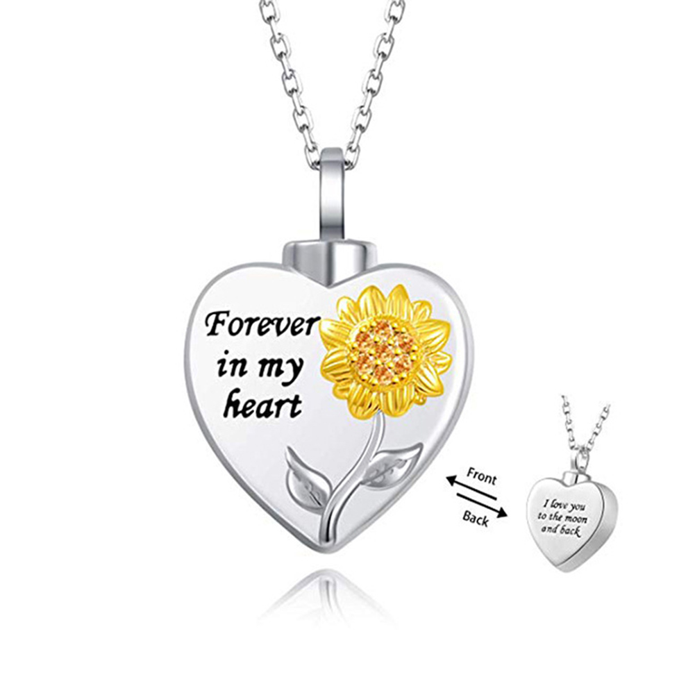 Necklaces For Ashes For Women Men,Cremation Jewelry For Ashes, Forever In My Heart Memory