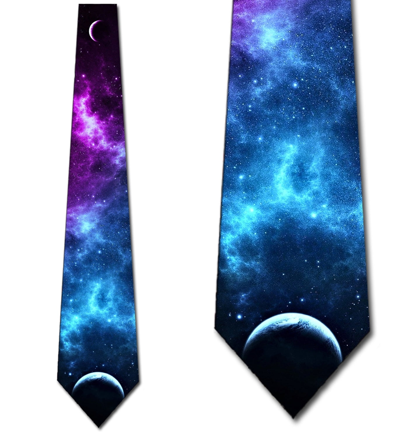 Space Ties Purple and Blue Celestial Bodies Necktie Mens Tie by Three ...