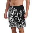 thumbnail image 2 of KLL Gothic Skull Floral Art Men's Casual Summer Beach Shorts Hawaiian Shorts with Pockets-Small, 2 of 5