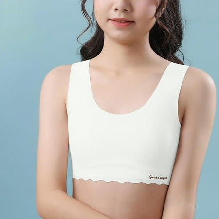 ATOGUTA Training Bras for Girls Seamless Cami Bralettes Sports Vest Girls Sports Bra 12-15 Years