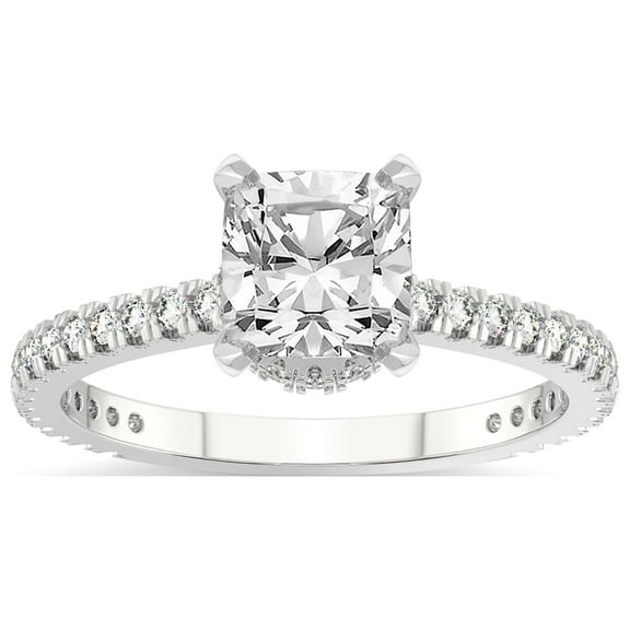 2 Carat IGI Certified Cushion Shape Lab Grown Diamond Engagement Ring | 14K White Gold | Myra Secret Halo Lab Diamond Ring | FG-VS1-VS2 Quality Friendly Diamonds