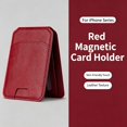 thumbnail image 2 of Magnetic Phone Wallet Stand, Card Holder with RFID Blocking for iPhone 18 Pro/Pro Max, iPhone 17/16/15/14/13/12 Series, Red, 2 of 8