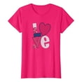 thumbnail image 4 of Pink Crop Graphic Tees For Women, Spandex Womens Button Down Shirts, Women's New Summer Valentine's Day Simple Love Letter Printed Round Neck Short Sleeved T Shirt Casual Top, 4 of 4