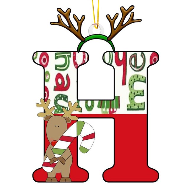 pstuiky Letra inglesa colgante, decoración acrílica plana para árbol de Navidad, decoración para el hogar, decoración para fiestas, regalo