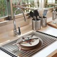 thumbnail image 3 of Ahyuan Roll up Dish Drying Rack Over The Sink Kitchen Roll up Sink Drying Rack Portable Dish Drainer Foldable Dish Drying Rack (Black, 20.5''X11.2''), 3 of 5