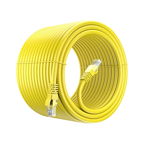 Cat 6 Ethernet Cable 250 Ft, 100% Pure Copper, Cat6 Cable LAN Cable, Internet Cable, Patch Cable and Network Cable - UTP (Yellow) 250 Feet