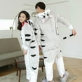 thumbnail image 2 of Women Cat Onesies Hooded Sleepwear Unisex Men Pajamas Winter Animal Pajamas One Piece Halloween Xmas Cosplay Costumes Homewear, 2 of 6