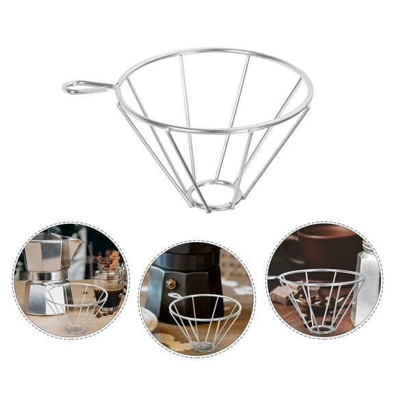 Raindrops Stainless Steel Coffee Drip Filter Rack Cone Filter Holder Coffee Strainer Draining Stand Cone Drip Funnel Dripper Rack for Home and Cafe
