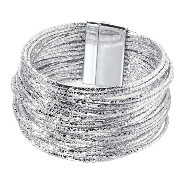Pulsera para mujer fácil de usar, brazalete de moda, duradero, accesorios para atuendos con Plata