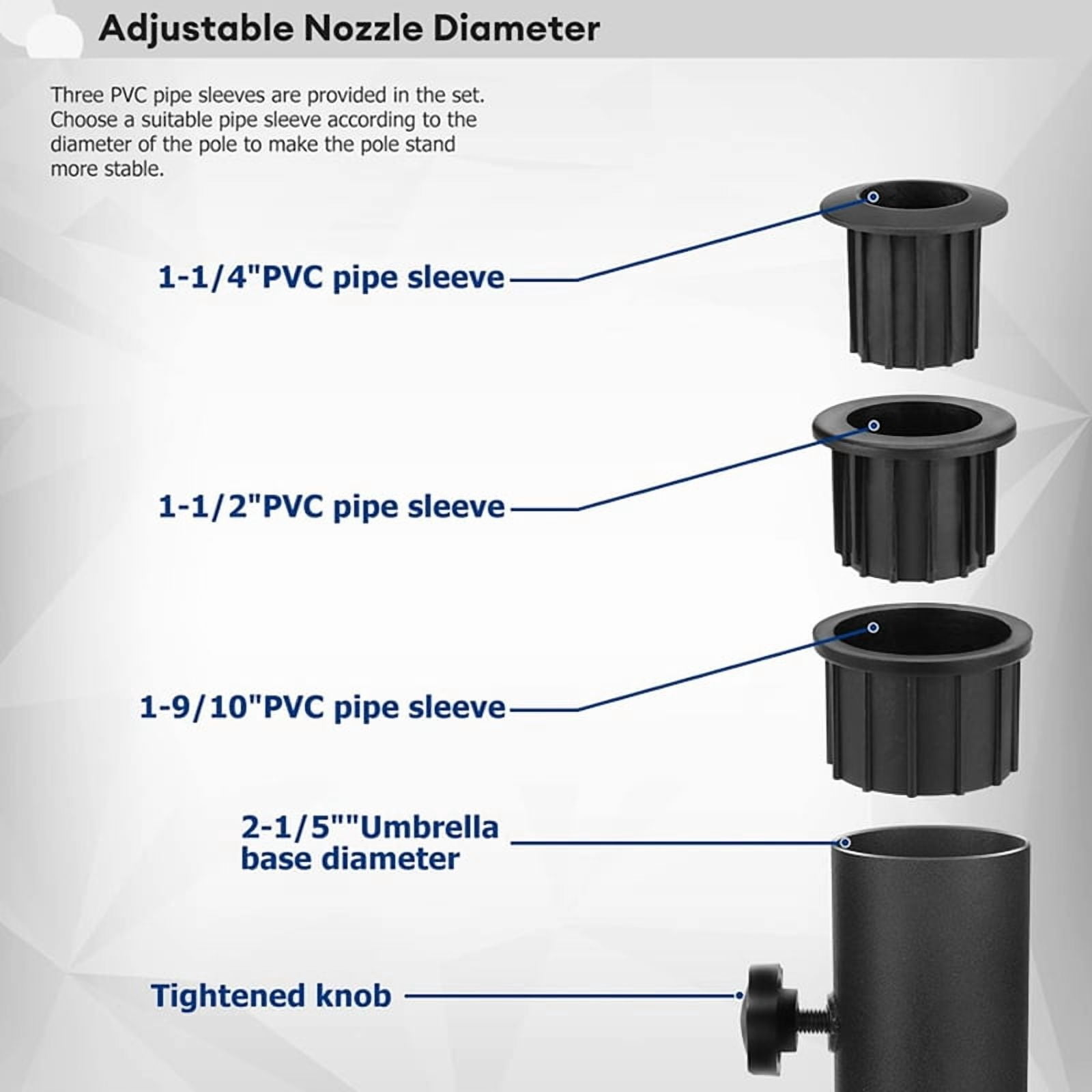 2X Umbrella Stand Tube Outdoor,Outside Stone Umbrella Tube Base,Table Umbrella Tube Bracket,DIY Umbrella Tube Mount
