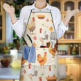 thumbnail image 5 of Beige Chicken Cartoon Pattern Apron-Garden Aprons for Women with Pockets-Cotton Linen Waterproof Kitchen Cooking Gardening Aprons Adjustable for Kitchen,Cooking,BBQ and Salon 33x27 Inch, 5 of 5
