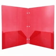 thumbnail image 5 of 100 Pack Two Pocket Plastic Translucent 3-Ring Hole Punch Folders, 11.5”L x 9.5”W for Filing / Storing Paper Work, Red, 5 of 6